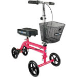 KneeRover Steerable Knee Scooter Knee Walker Crutch Alternative in Hot Pink